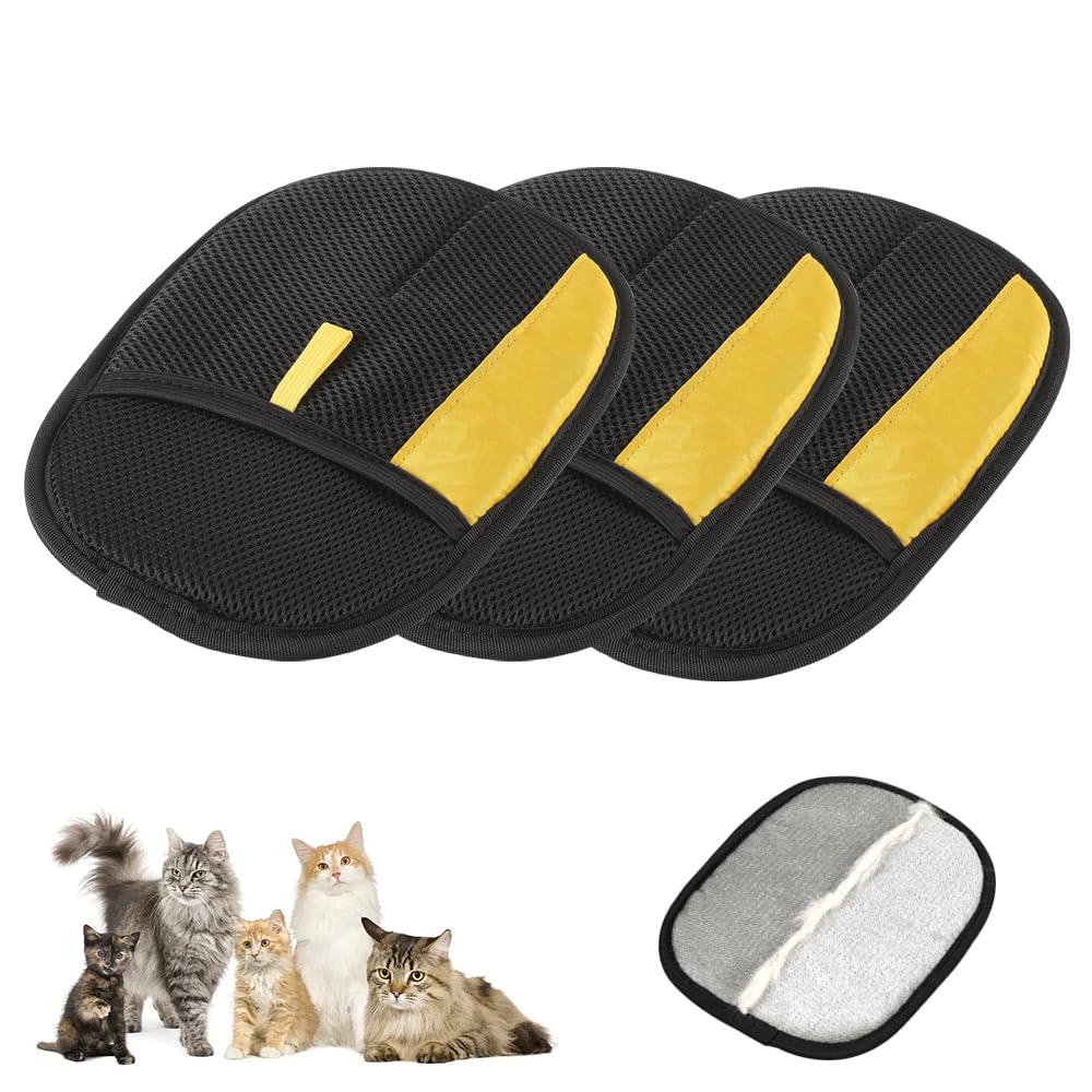 AprYew Electrostatic Gloves Pet Hair Removal Glove for Cats & Dogs, 2025 New Pet Hair Remover Glove for Couch, Furniture, Carpet, Curtain, Washable Reusable Animal Fur Removal Tool (2PCS)