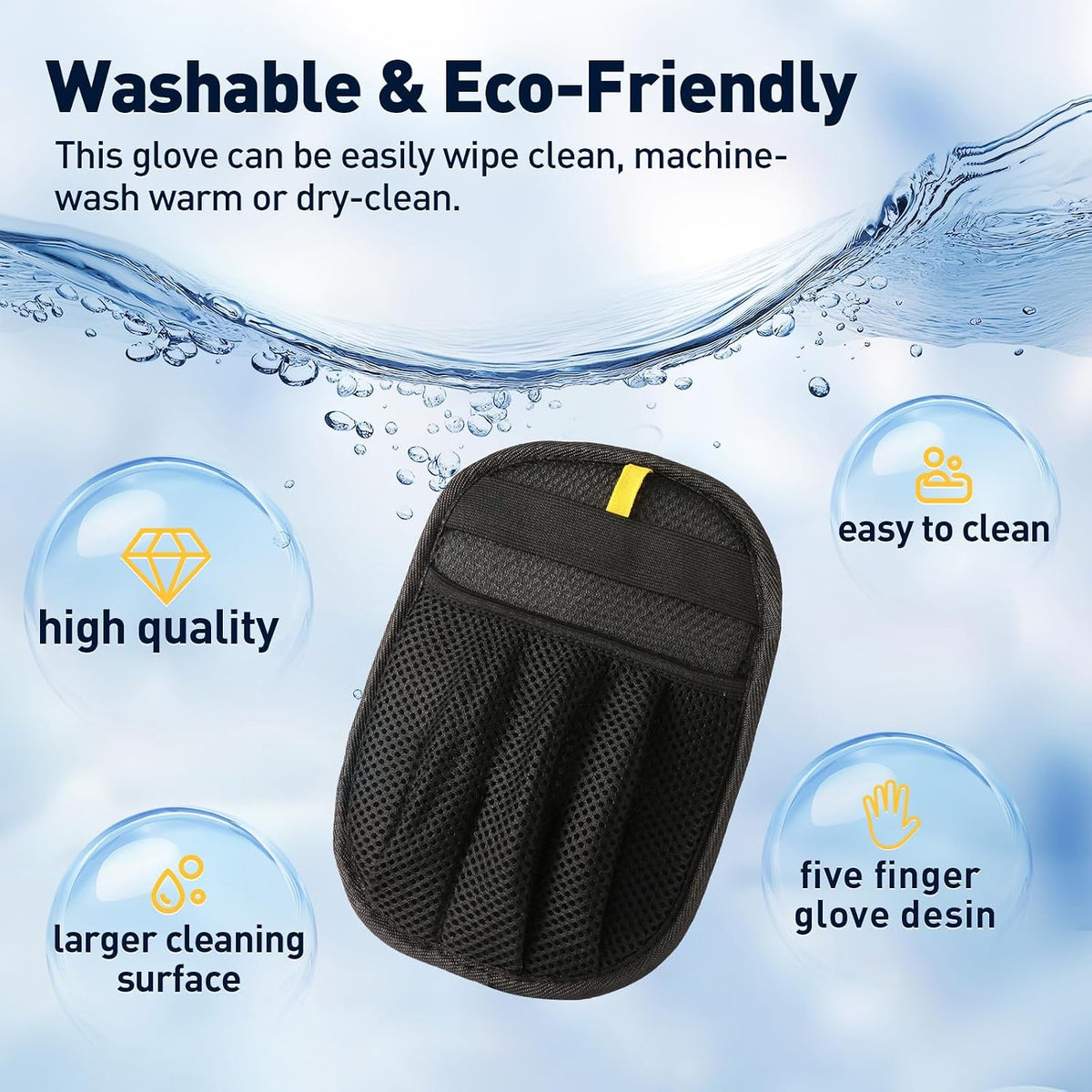 Pet Hair Removal Glove for Cats & Dogs, Five-Finger Electrostatic Pet Hair Remover Glove Reusable Brush Pet Hair Tool for Carpet, Seat, Couch and Laundry