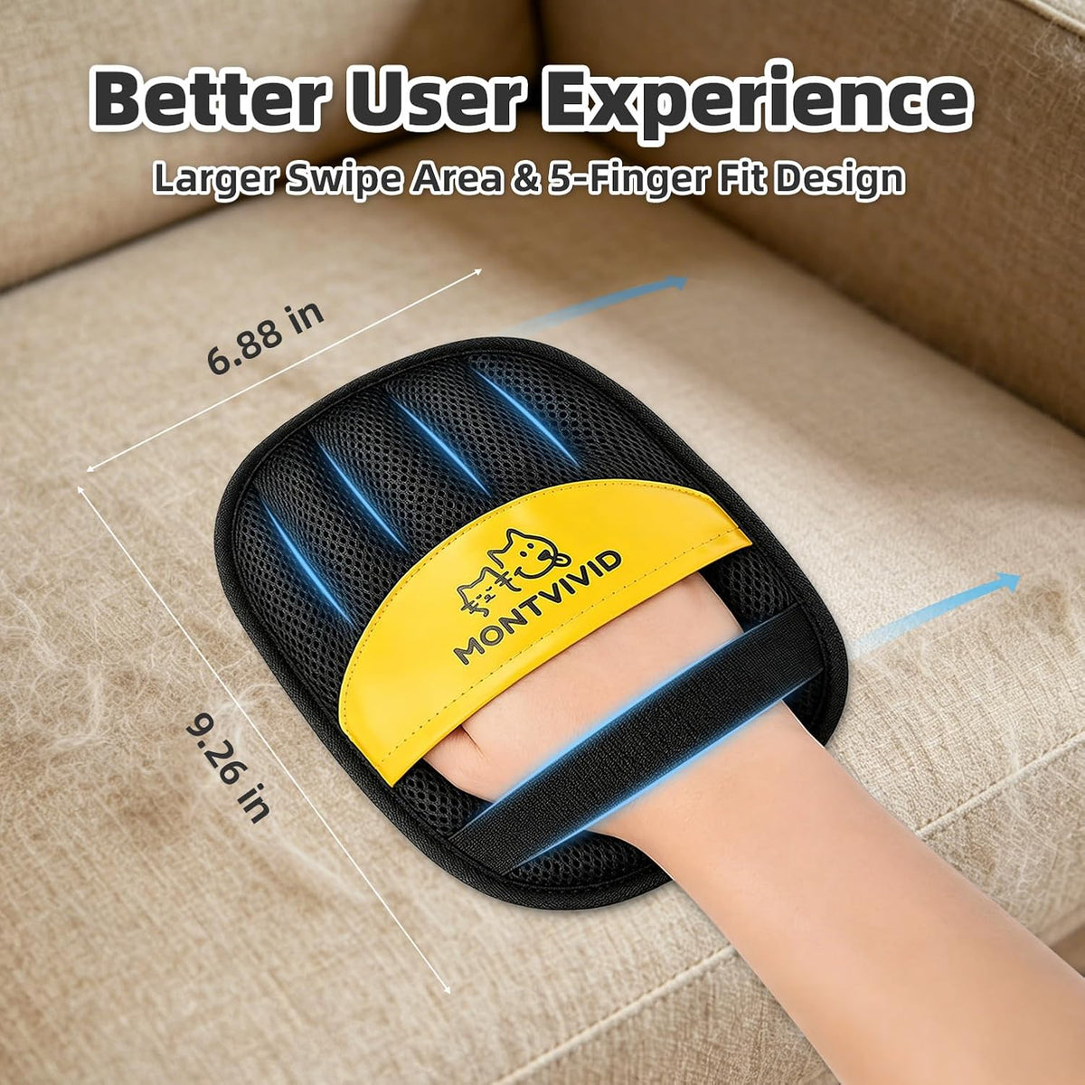 Pet Hair Removal Glove for Dogs & Cats, Electrostatic Pet Hair Remover