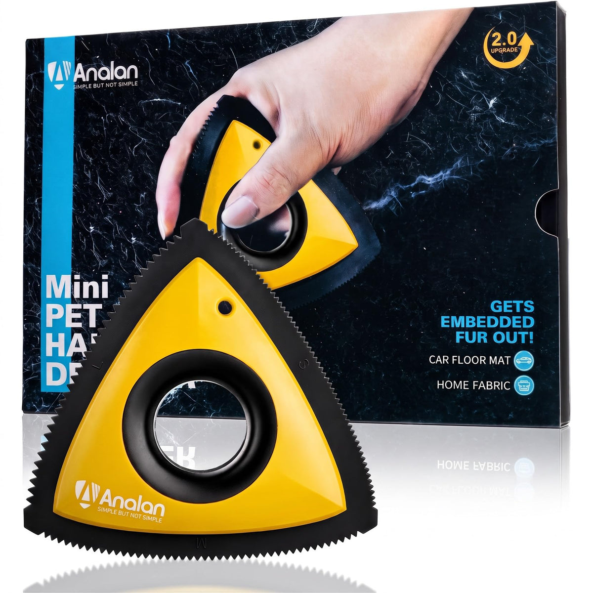 Analan Mini Pet Hair Remover for Car Detailing Dog Hair Tool Brush(Black)