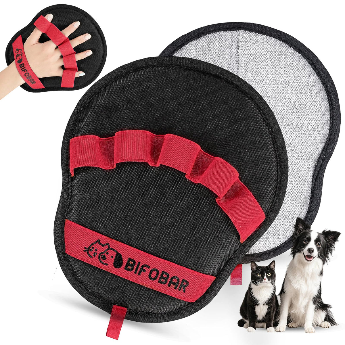 Pet Hair Removal Glove, Electrostatic Grooming Mitt for Dogs & Cats