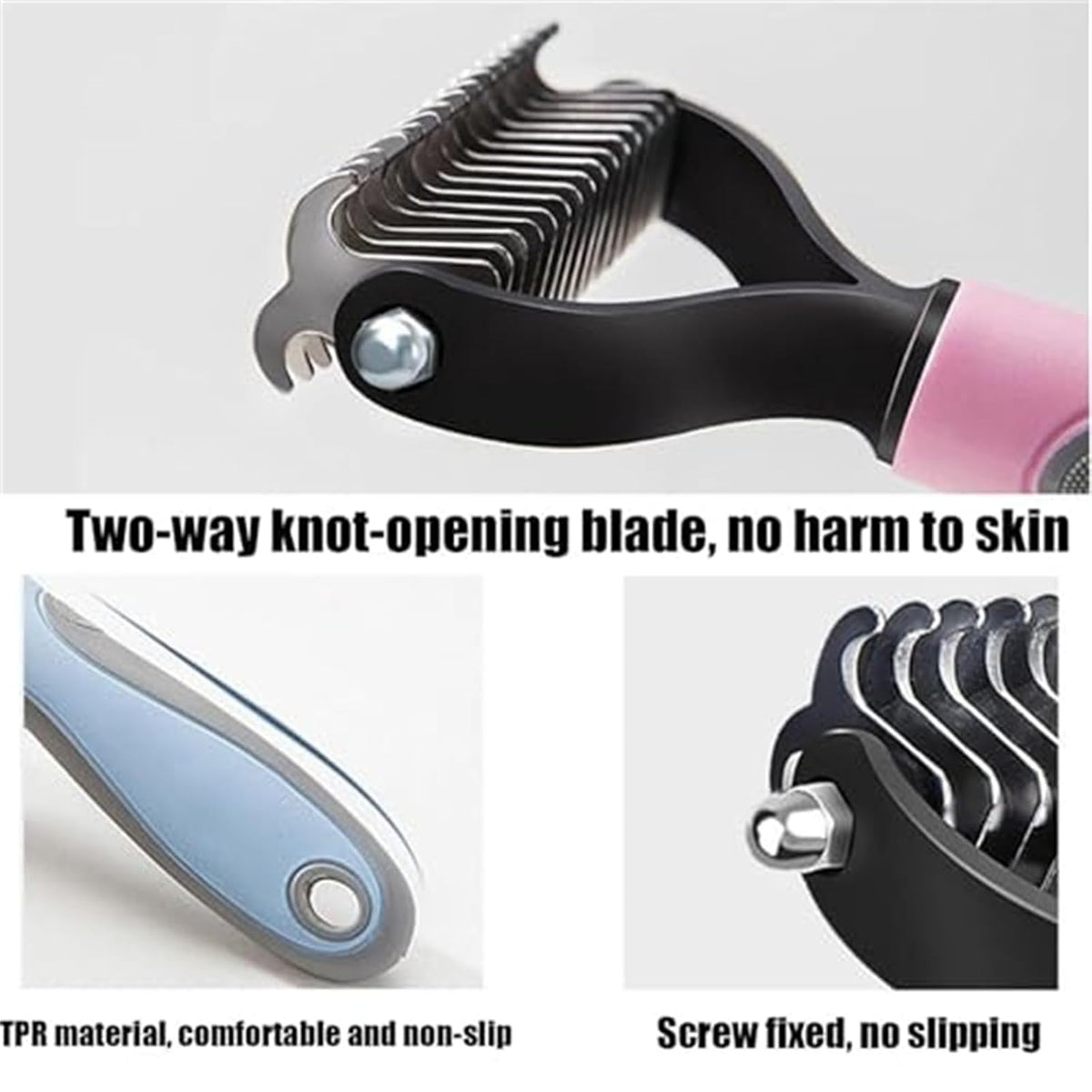 Licklo Glide and Shed Rake, Glide and Shed Rake for Dogs, Deshedding Grooming Comb Fur Brush, Double Sided Shedding Brush with 17 Teeth