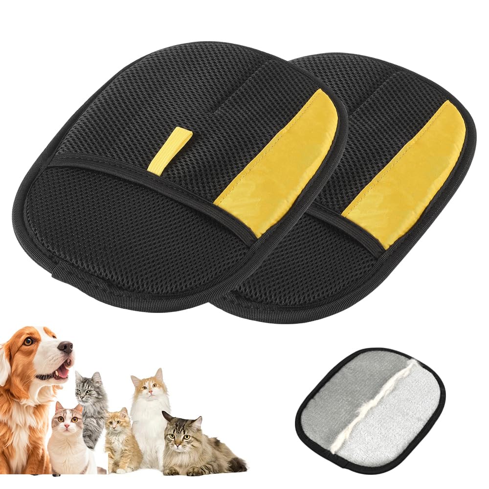 Pet Hair Removal Glove for Cats & Dogs, 2025 New Pet Hair Remover Electrostatic Gloves Pet Hair Remover Glove for Couch, Furniture, Carpet, Curtain, Washable Reusable Animal Fur Removal Tool (2PCS)