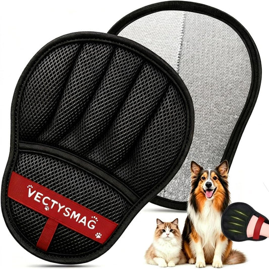 Pet Hair Removal Glove for Cats & Dogs,Upgraded Five-Finger Electrostatic Pet Hair Remover Glove,Reusable Magic Brush Pet Hair Remover Tool for Couch,Furniture,Car Seat,Carpet,Laundry(1pcs Black)