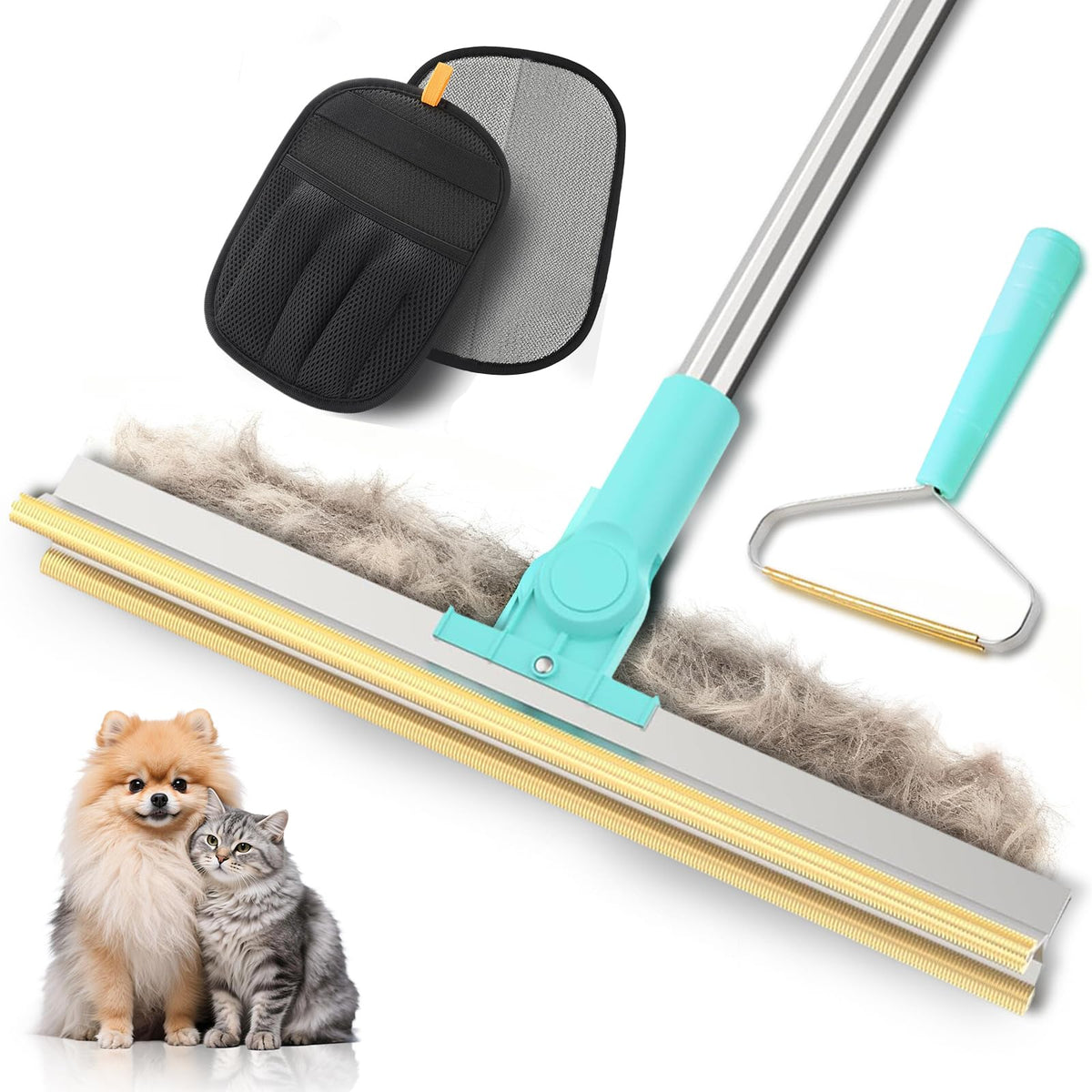 Pet Hair Removal Glove for Dogs & Cats, Upgraded Thickened Electrostatic Pet Hair Remover Glove, Reusable Magic Brush Pet Hair Remover Tool for Couch, Carpet, Car Seat(Black, 1 Glove)