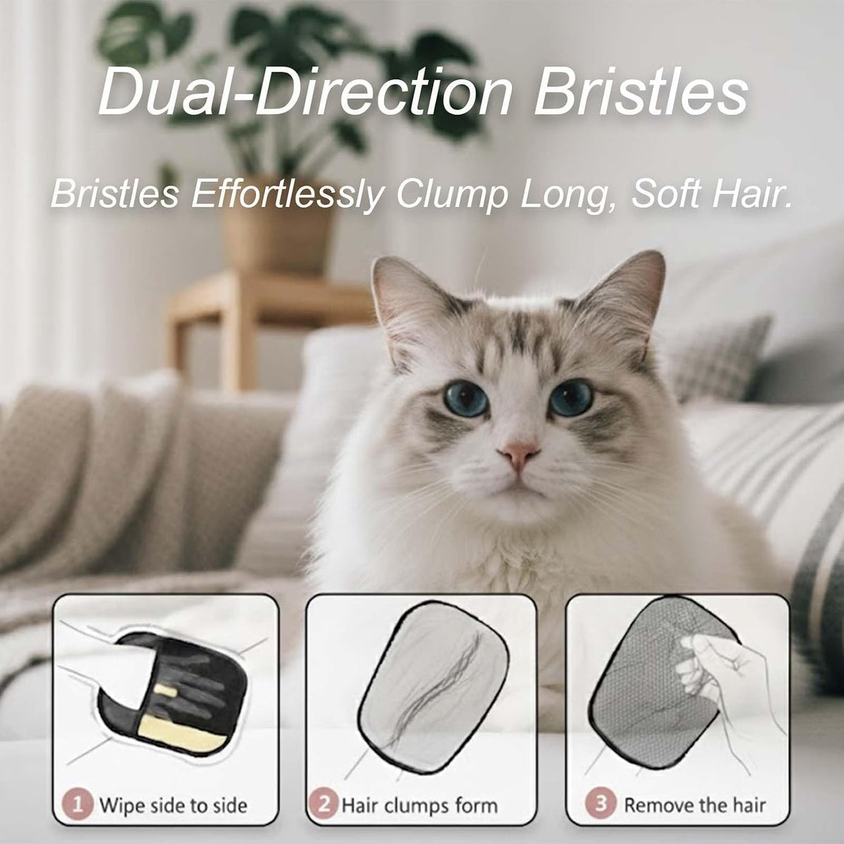 Pet Hair Removal Glove Electrostatic Reusable Washable Pet Hair Glove for Dogs & Cats, Hair Removal Mitt for Sofa, Carpet, Car Seats, Clothing, Furniture, 1 Pack