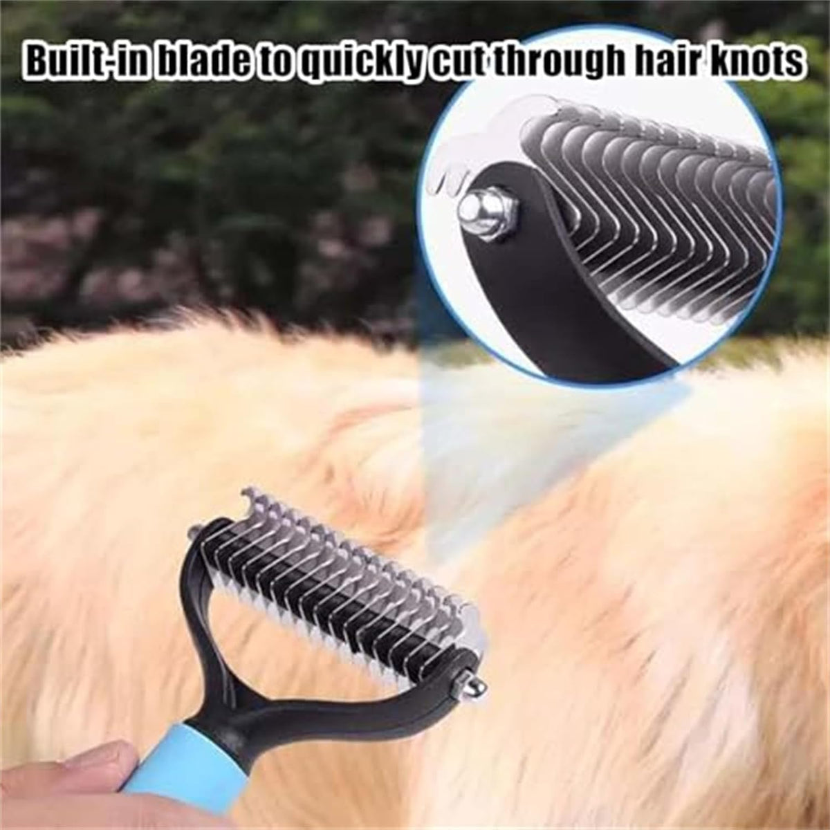 Licklo Glide and Shed Rake, Glide and Shed Rake for Dogs, Deshedding Grooming Comb Fur Brush, Double Sided Shedding Brush with 17 Teeth