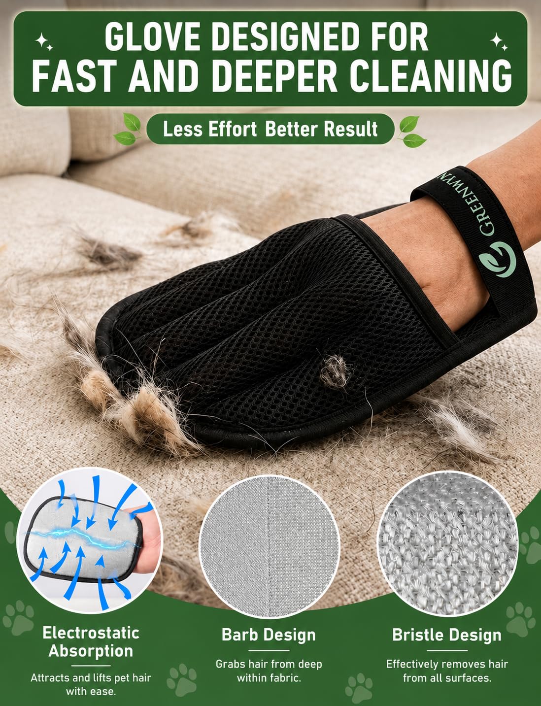 Pet Hair Glove 1pack & 2pack