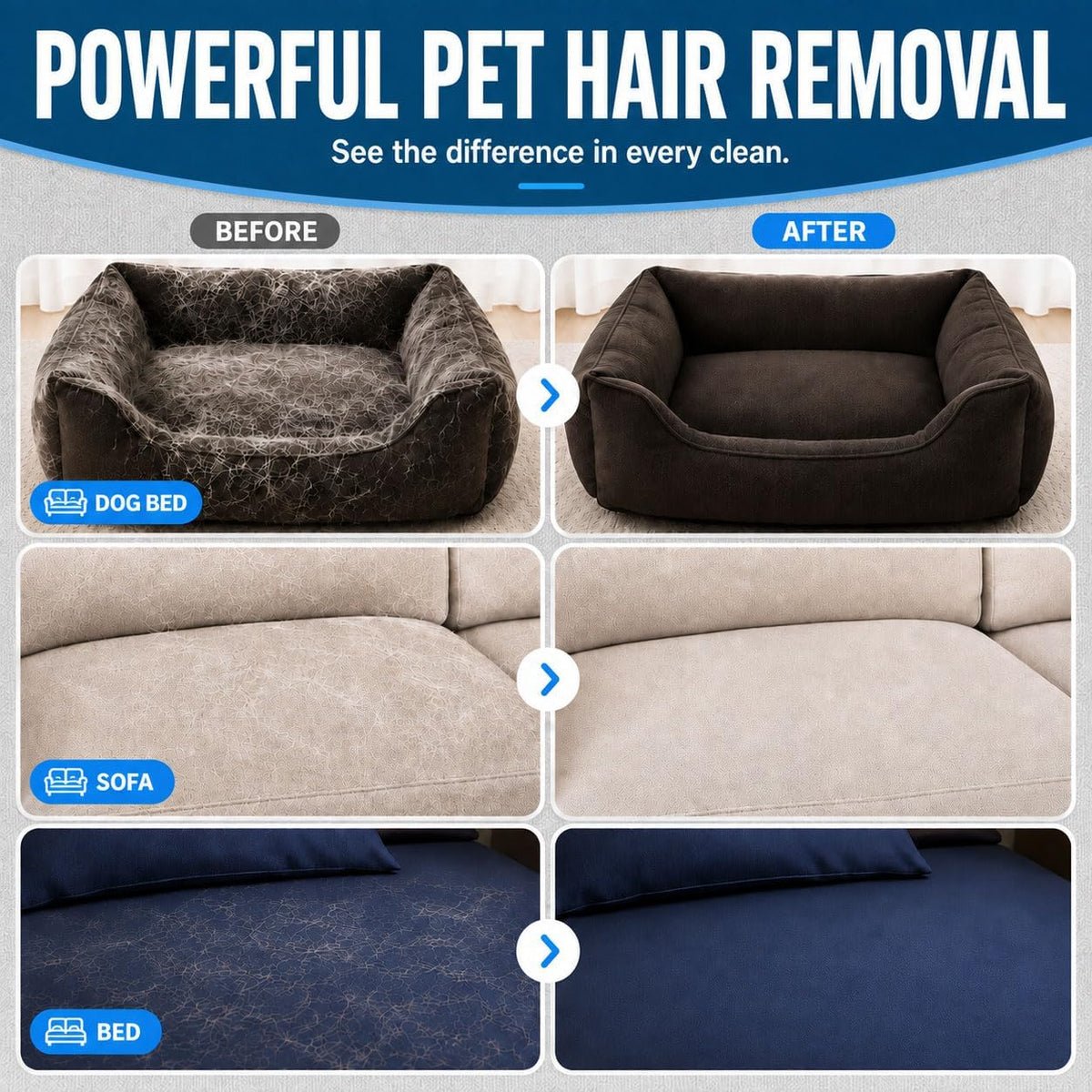 Thickened Pet Hair Removal Glove for Couches, Carpets and Pet Beds