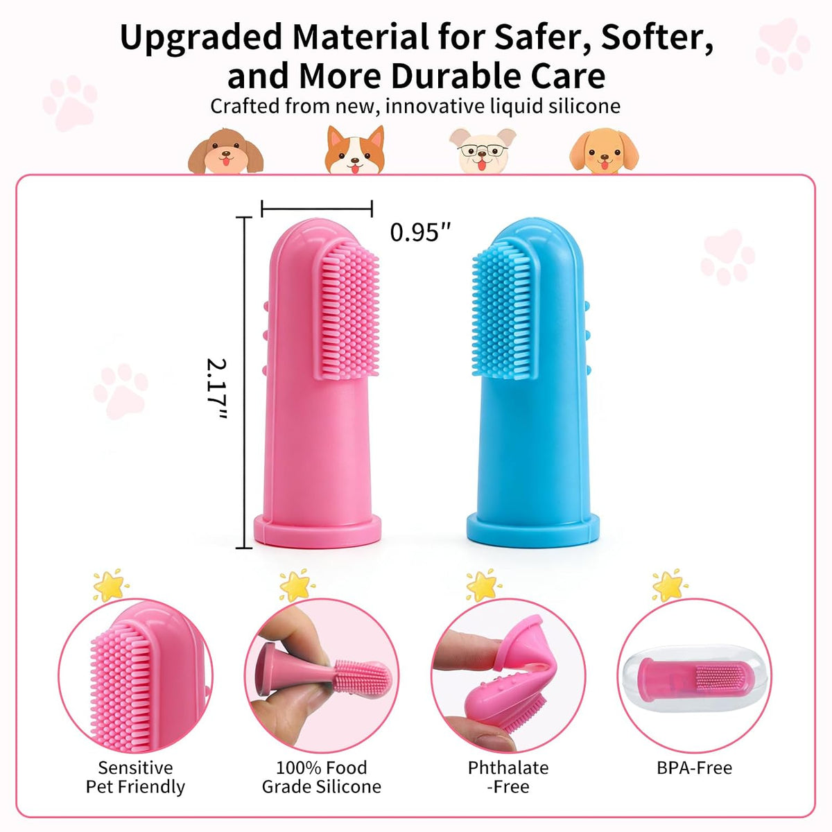 Pet Deshedding Brush & Dematting Comb Set with 2 Cleaning Toothbrushes (pink)