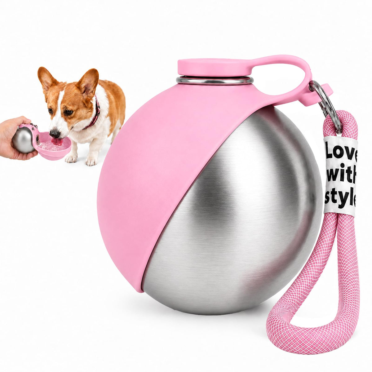 Portable Dog Water Bottle Pet Travel Water Bowl Dog Water Bottle (Blue, 02)