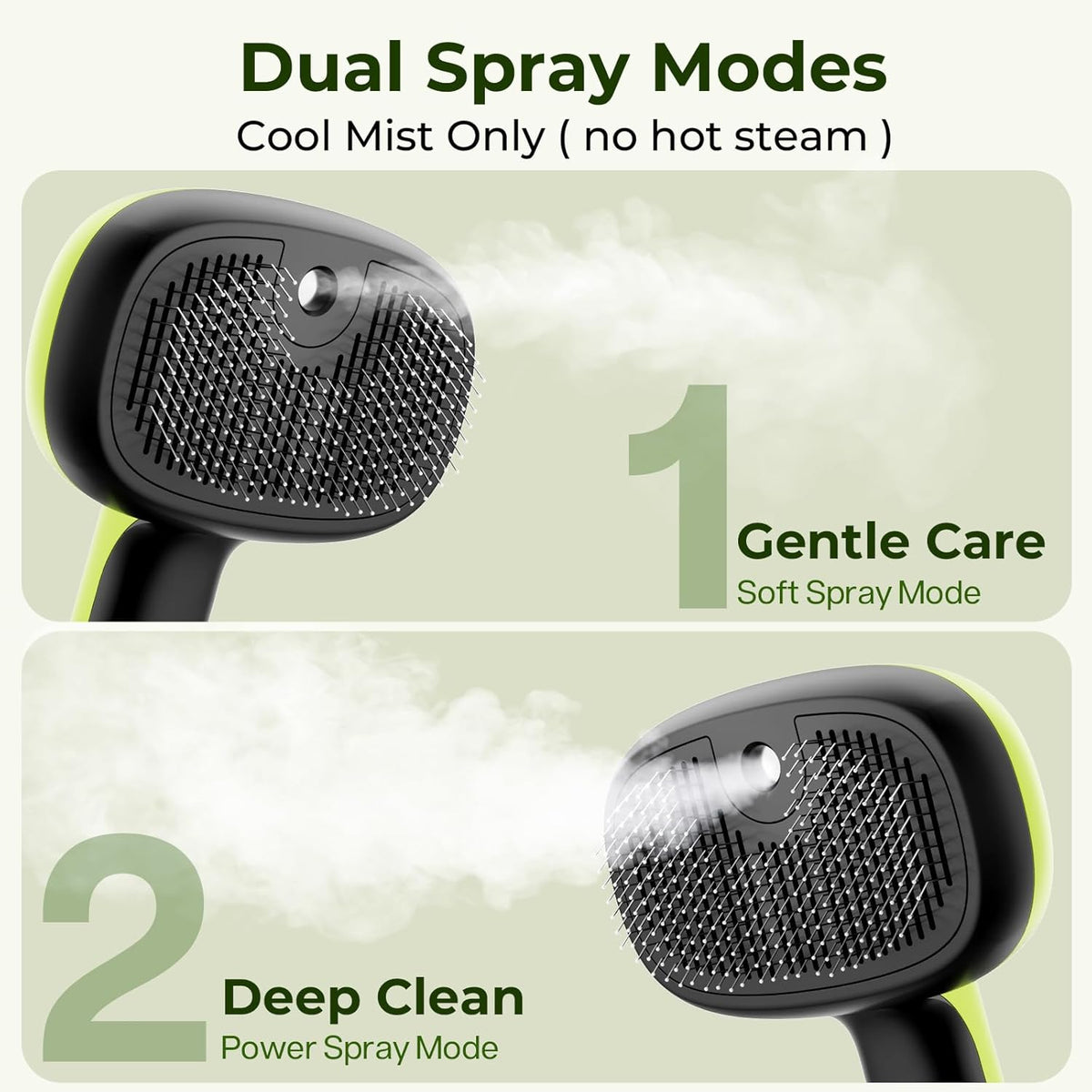 Pecute Self-Cleaning Steam Dog Cat Brush & Leave-in Conditioner, Cool Mist