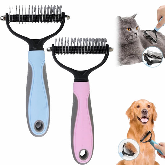 Licklo Glide and Shed Rake, Glide and Shed Rake for Dogs, Deshedding Grooming Comb Fur Brush, Double Sided Shedding Brush with 17 Teeth