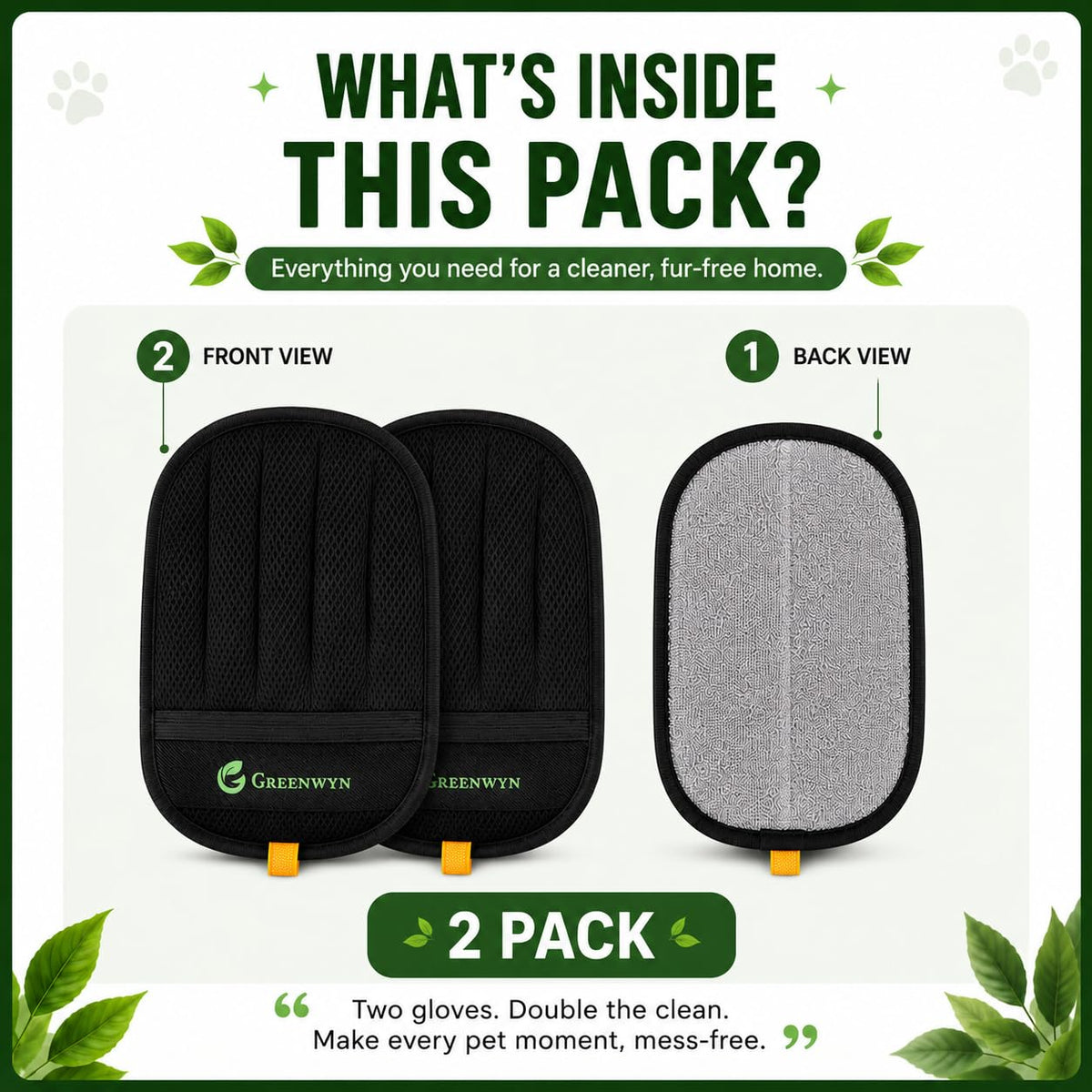 Pet Hair Glove 1pack & 2pack