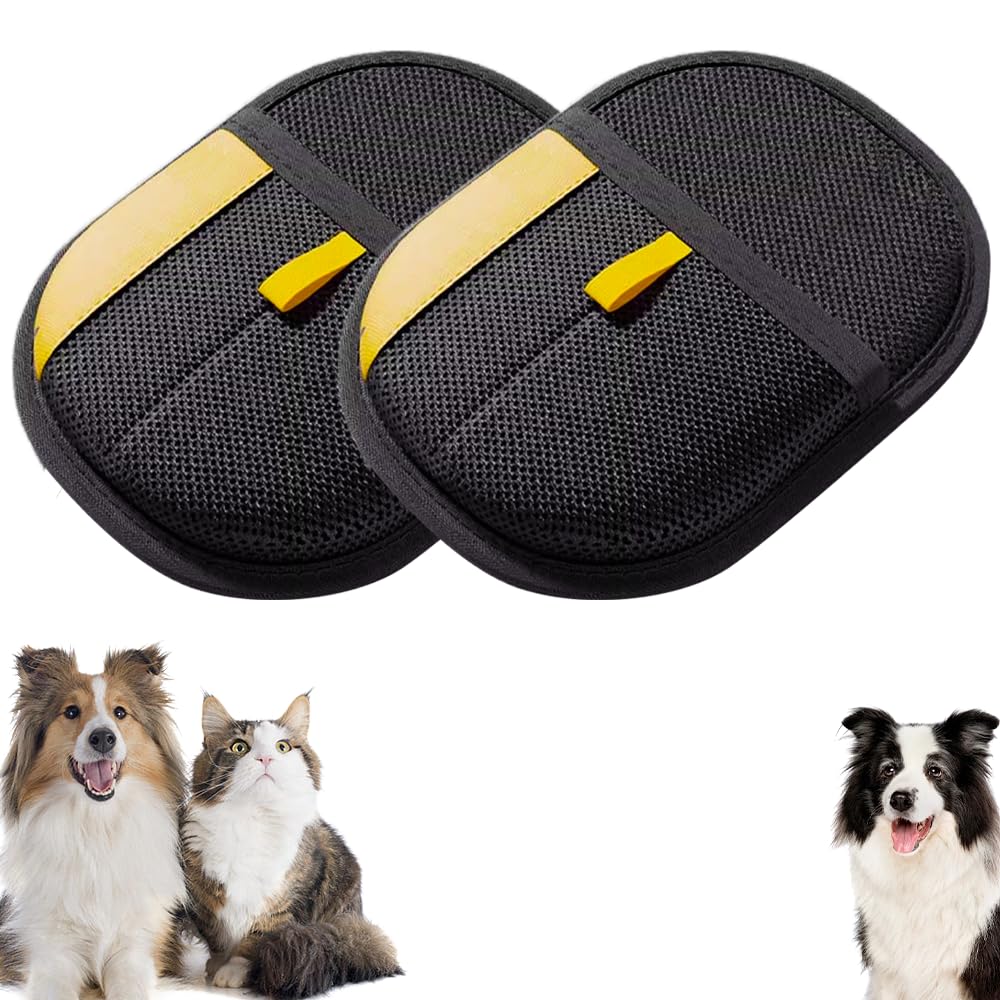 AprYew Electrostatic Gloves Pet Hair Removal Glove for Cats & Dogs, 2025 New Pet Hair Remover Glove for Couch, Furniture, Carpet, Curtain, Washable Reusable Animal Fur Removal Tool (2PCS)