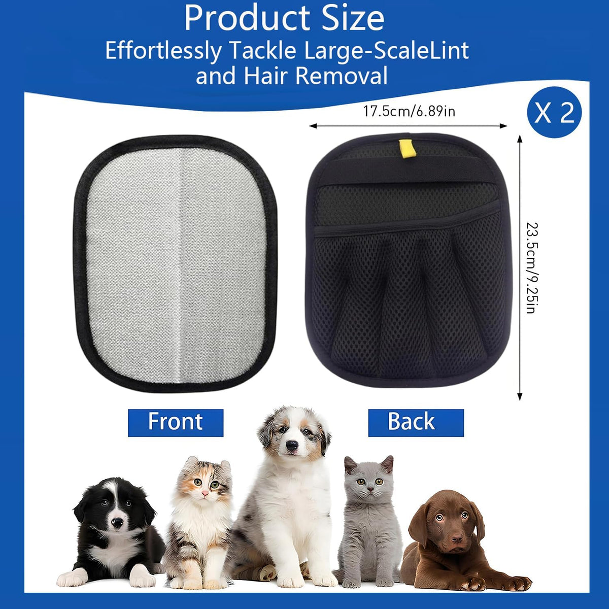 Coraltree Pet Hair Removal Glove, 2 Pcs
