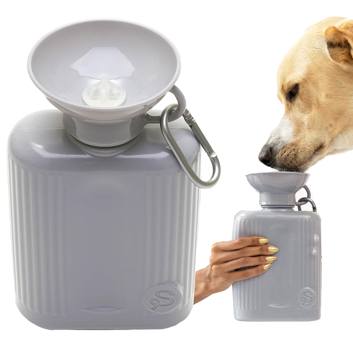 Springer Dog Water Bottle | Portable Travel Drinking Feeder Dispenser for Dogs & Puppies | As Seen on Shark Tank | Leak-Proof Bowl | BPA-Free | Outdoor Walking, Hiking & Travel | 22oz Blue