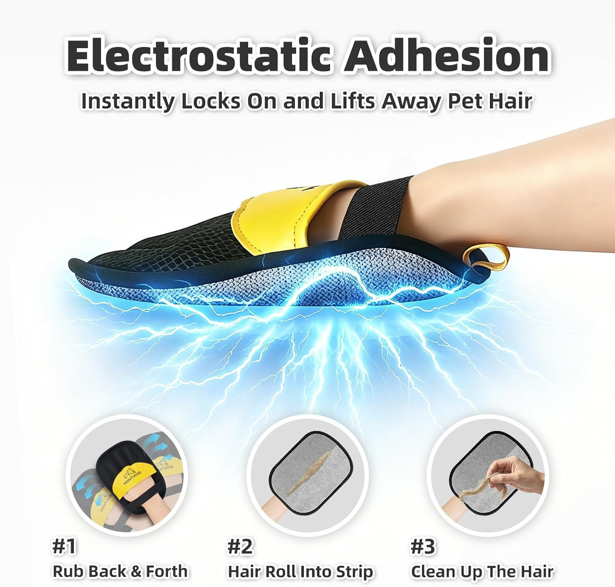 Pet Hair Removal Glove for Dogs & Cats, Electrostatic Pet Hair Remover