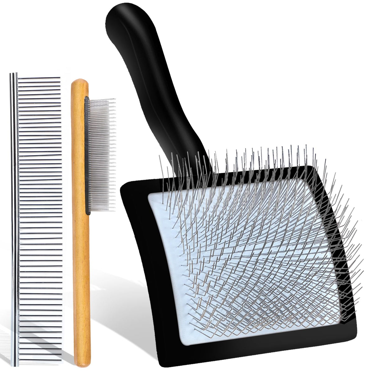 Slicker Brush for Dog, Doodles, Poodles & Long Haired Cats, Black