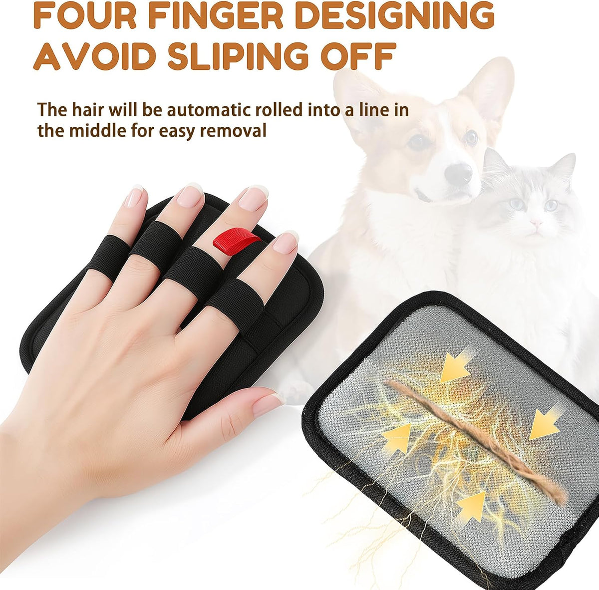 PETPAWLOVELY-1PCS Pet Hair Removal Glove,Electrostatic Pet Hair Remover Glove,Reusable Cat & Dog Hair Remover for Couch,Furniture,Clothing & Bedding,Carpet,Car Seat...Magic Brush Pet Hair