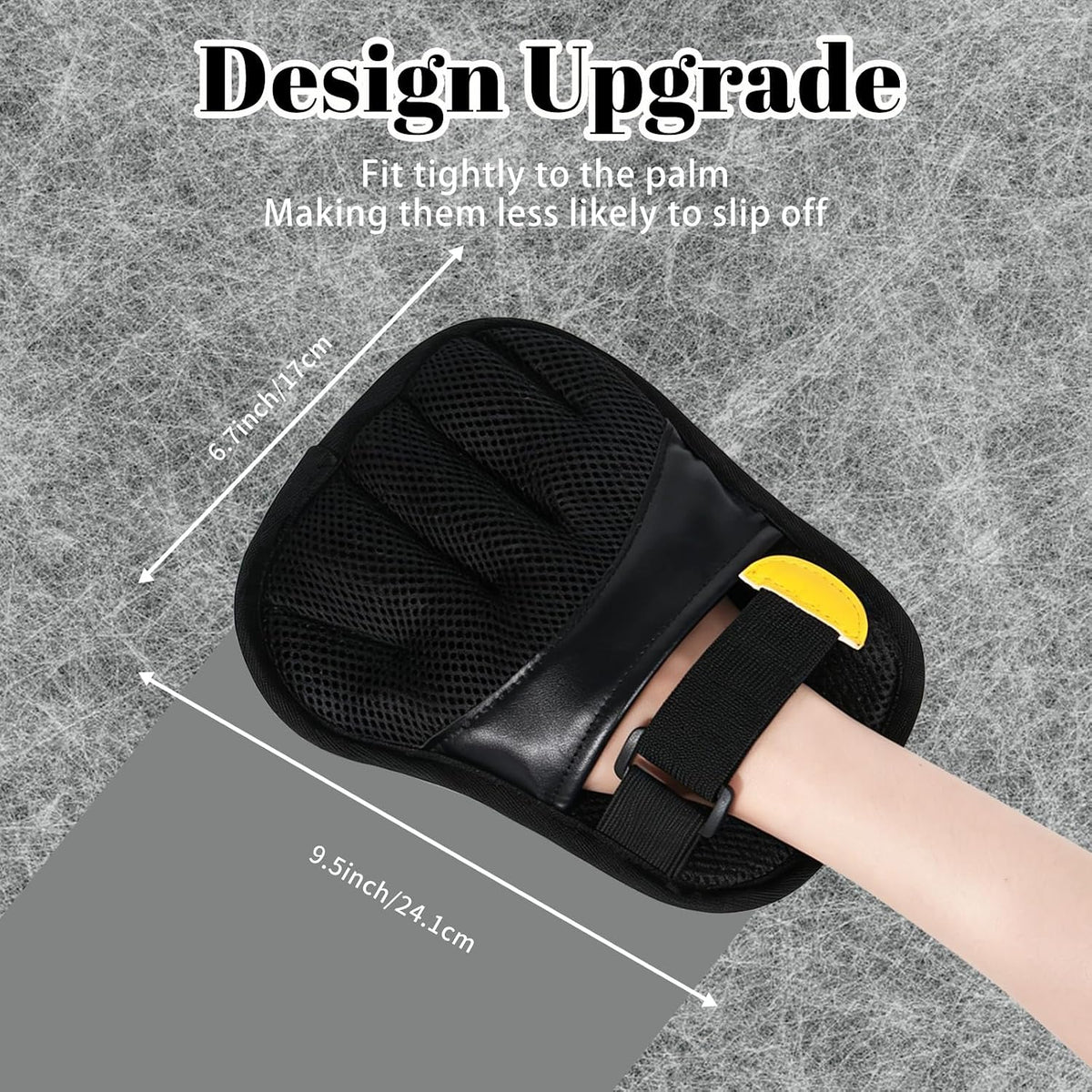 Pet Hair Removal Gloves, Black, Adjustable Strap, Static Hair Remover for Clothing, Sofa, Car Seat, Reusable