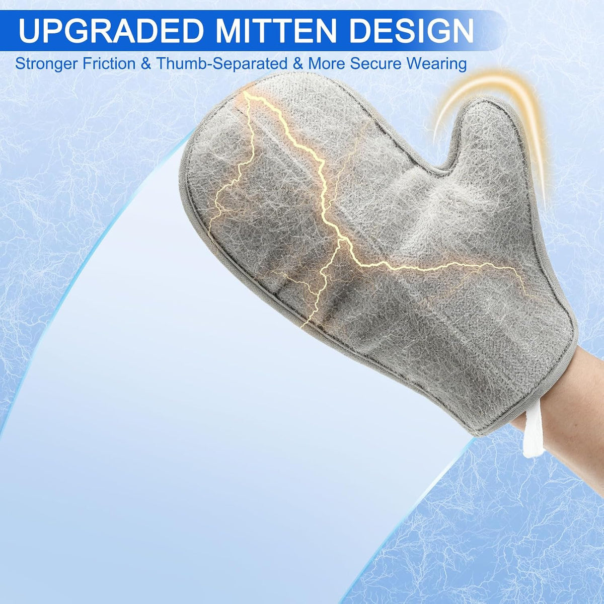 EXPAWLORER Pet Hair Removal Glove for Dogs & Cats, Washable Reusable Electrostatic Magic Brush Pet Hair Remover Glove, Upgraded Fur Removal Tool Grooming for Carpet Couch Sofa Clothing Car Seat, S