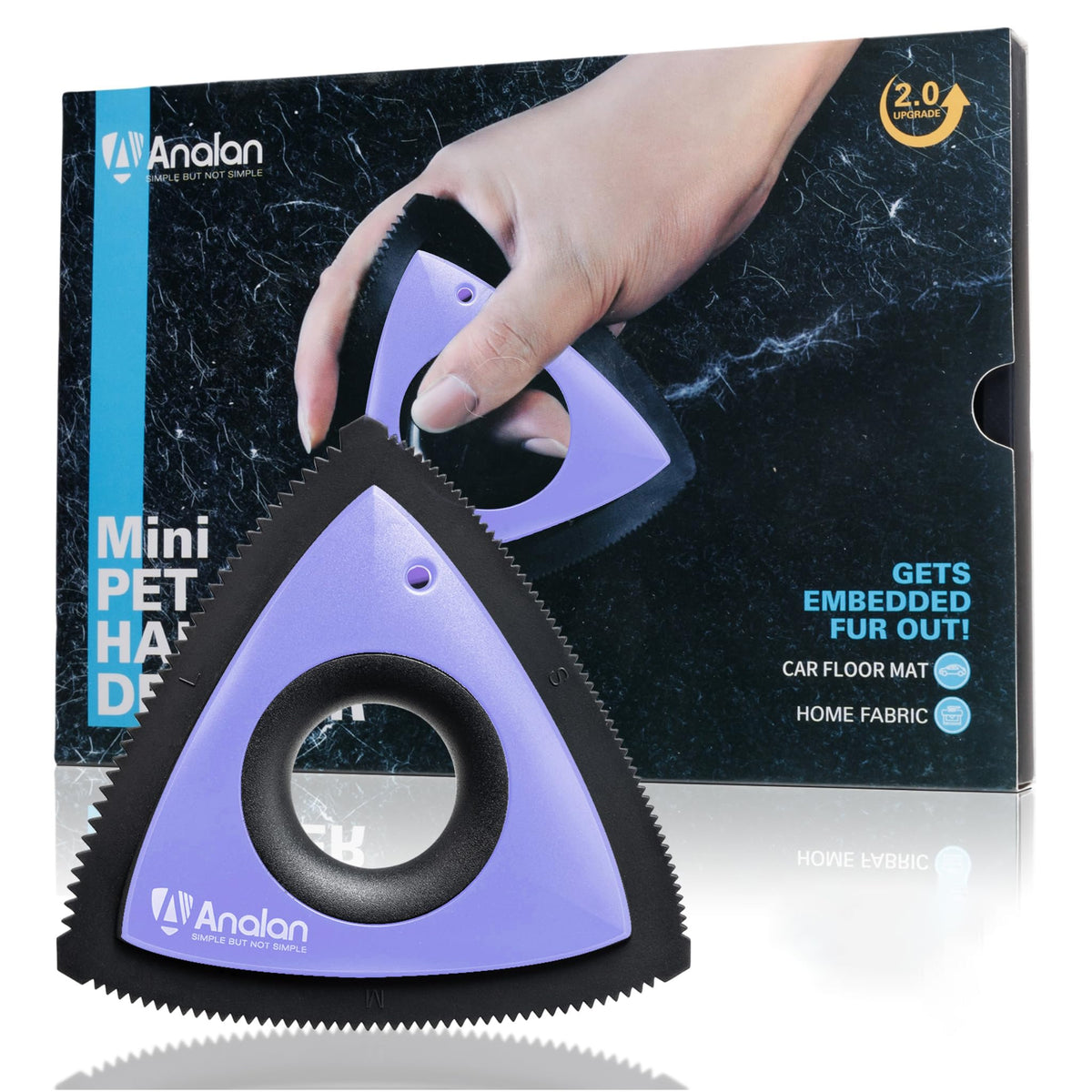 Analan Mini Pet Hair Remover for Car Detailing Dog Hair Tool Brush(Black)