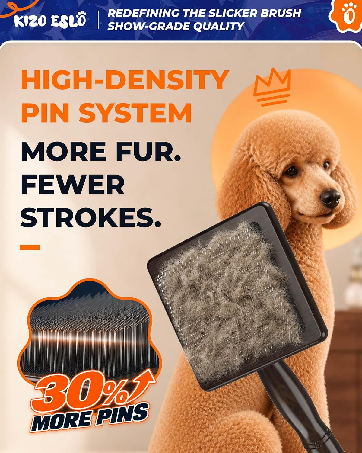 5″x5″ Extra-Large Slicker Brush for Dogs & Cats, Doodle Brush for Long Hair