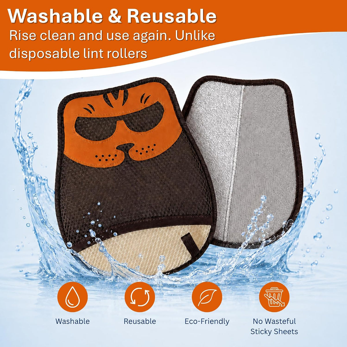 Pet Hair Remover Glove for Furniture, Electrostatic Dog & Cat Hair Remover