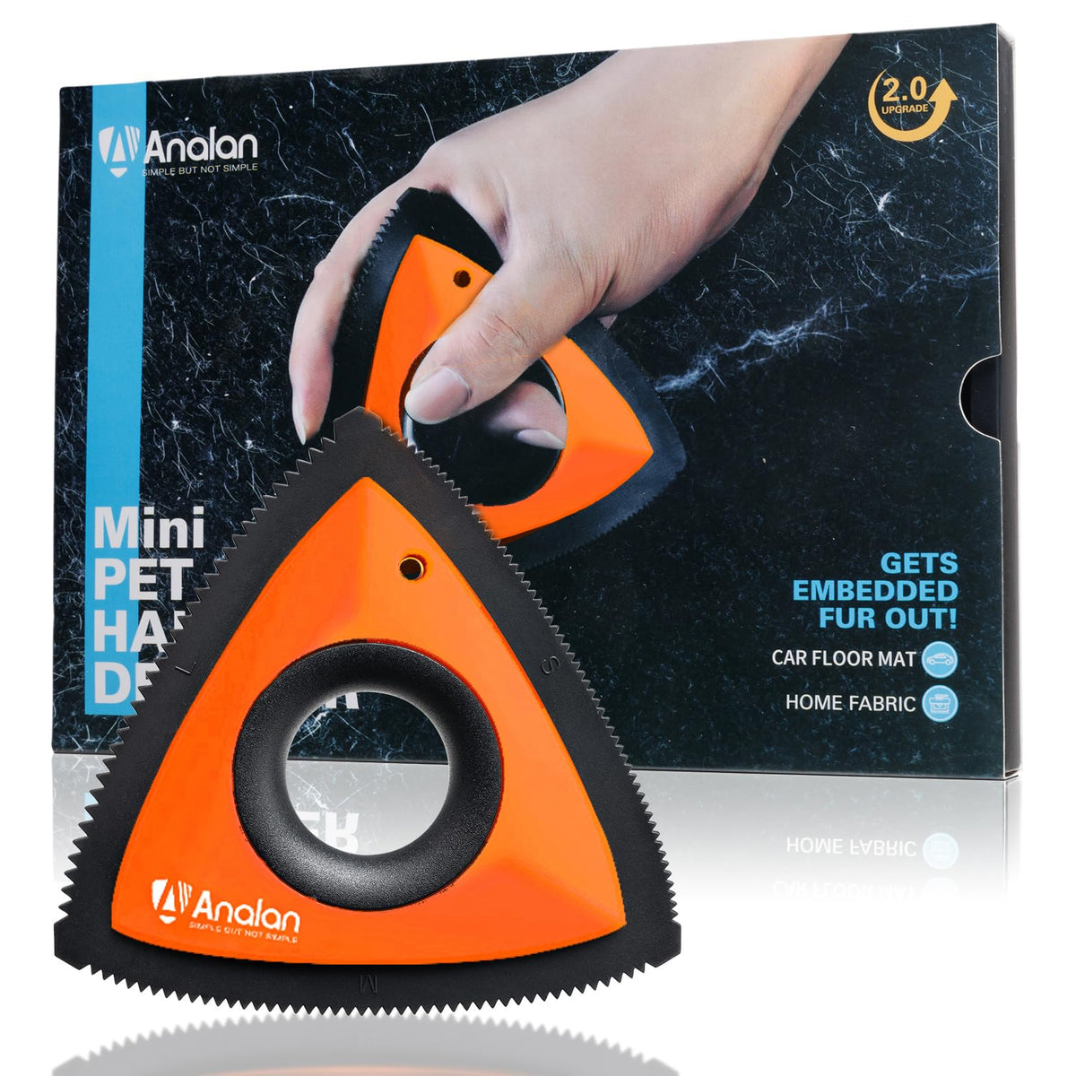 Analan Mini Pet Hair Remover for Car Detailing Dog Hair Tool Brush(Black)