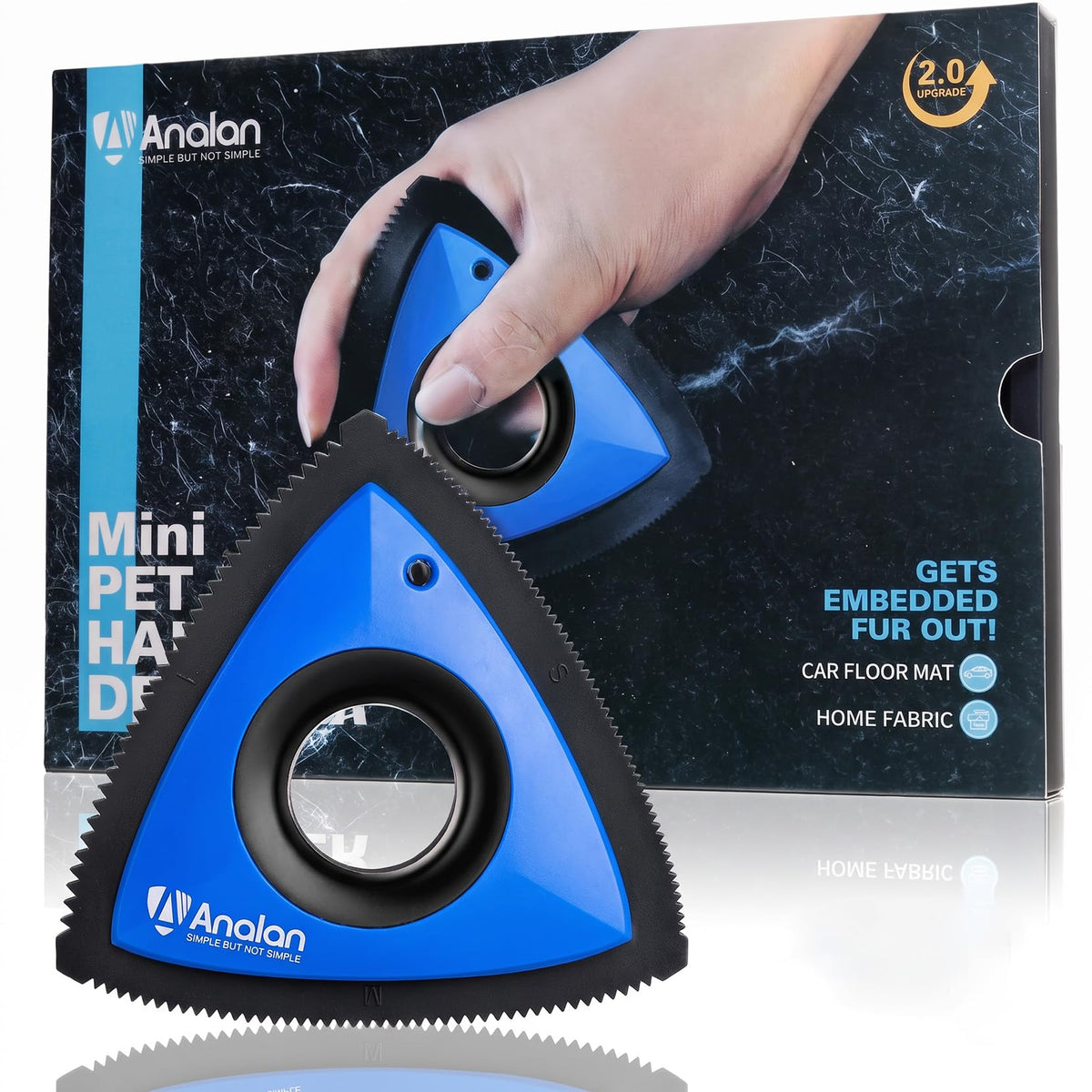 Analan Mini Pet Hair Remover for Car Detailing Dog Hair Tool Brush(Black)