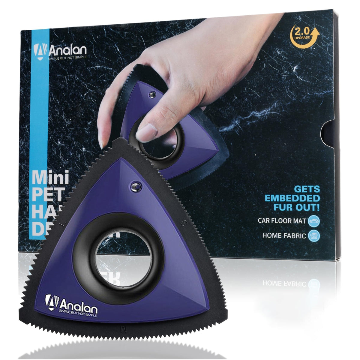 Analan Mini Pet Hair Remover for Car Detailing Dog Hair Tool Brush(Black)