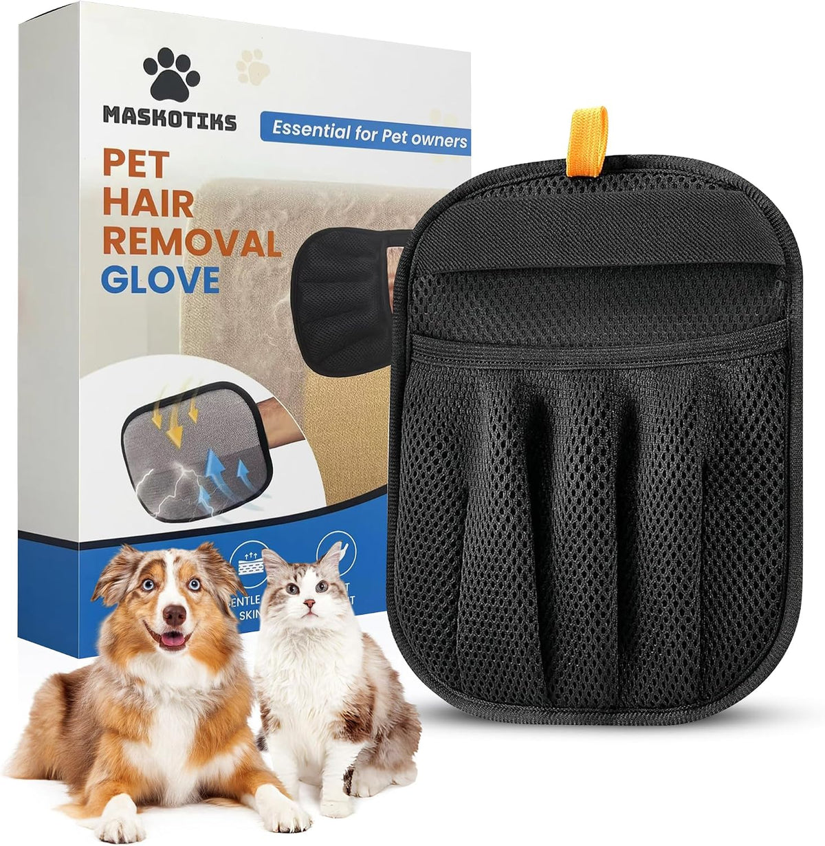 Pet Hair Removal Glove for Furniture and Clothes - Reusable Lint and Fur Sweeper Mitt for Couches, Car Seats, and Upholstery