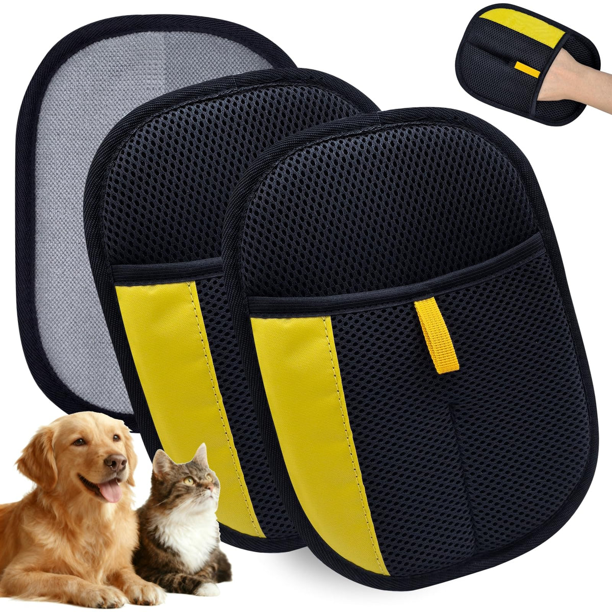 Pet Hair Removal Glove, Pet Hair Gloves for Dogs & Cats