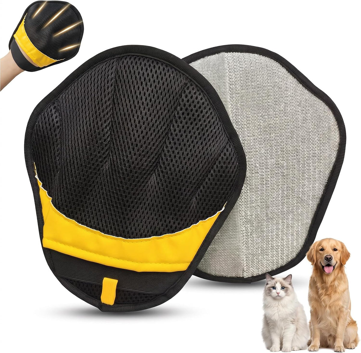 Pet Hair Removal Glove for Dogs & Cats, Reusable Pet Hair Remover Tool, Magic Brush Pet Hair Remover for Furniture, Carpet & Laundry, Non-Slip Five-Finger Pet Hair Glove for Dog Hair & Cat Hair