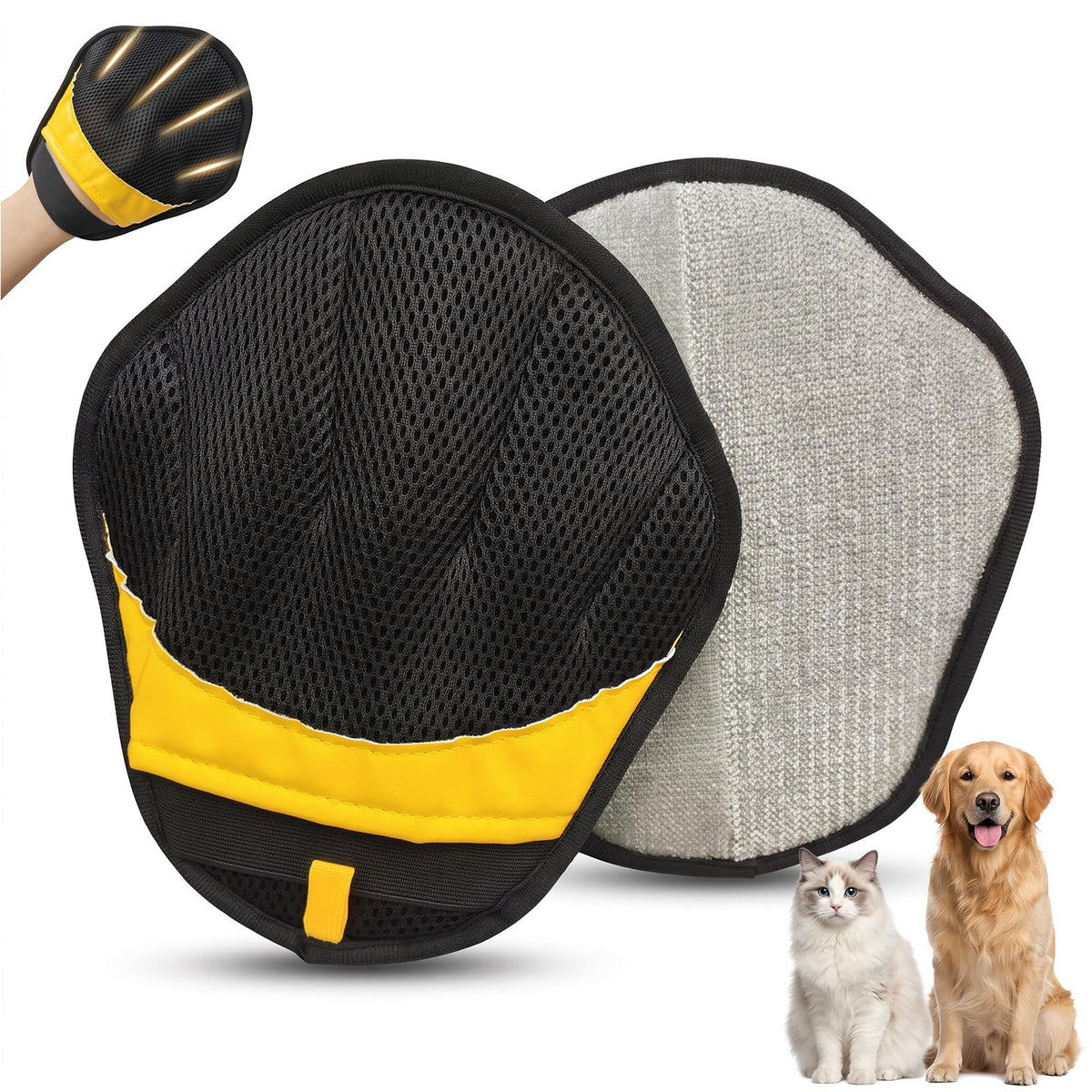 Pet Hair Removal Glove for Dogs & Cats, Reusable Pet Hair Remover Tool, Magic Brush Pet Hair Remover for Furniture, Carpet & Laundry, Non-Slip Five-Finger Pet Hair Glove for Dog Hair & Cat Hair