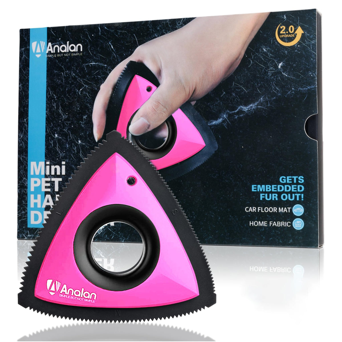 Analan Mini Pet Hair Remover for Car Detailing Dog Hair Tool Brush(Black)