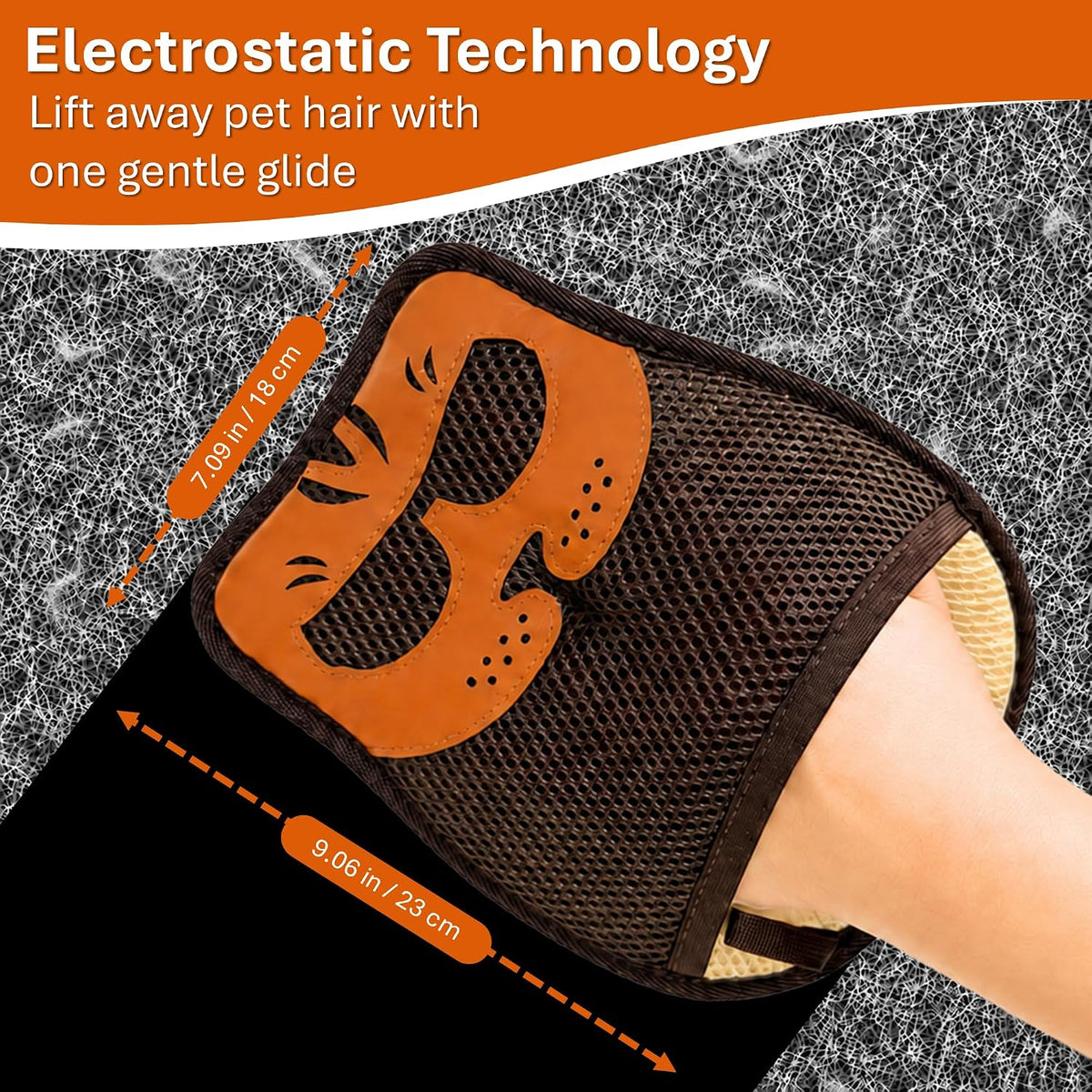 Pet Hair Remover Glove for Furniture, Electrostatic Dog & Cat Hair Remover