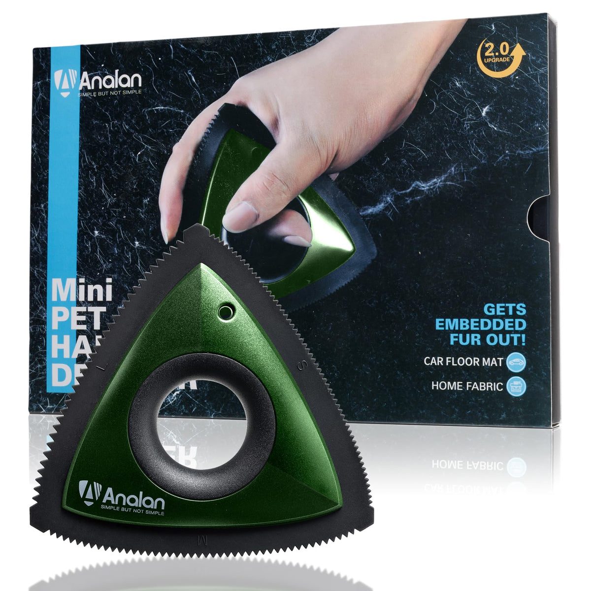 Analan Mini Pet Hair Remover for Car Detailing Dog Hair Tool Brush(Black)