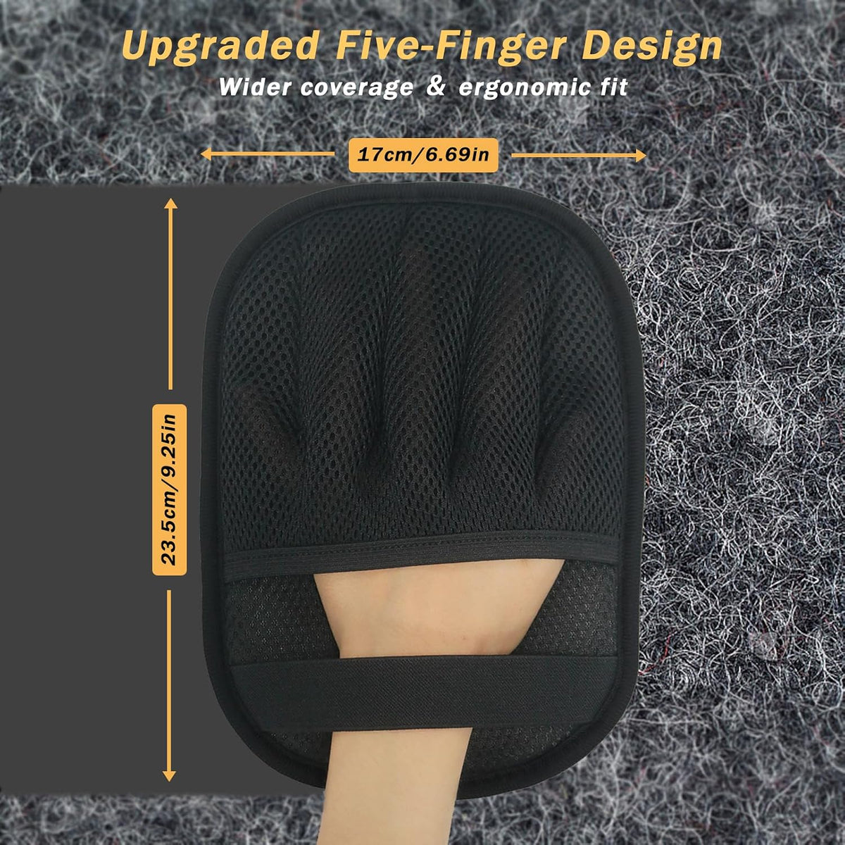 AUBELL Pet Hair Removal Glove,Five-Finger Electrostatic Magic Brush,1Pcs