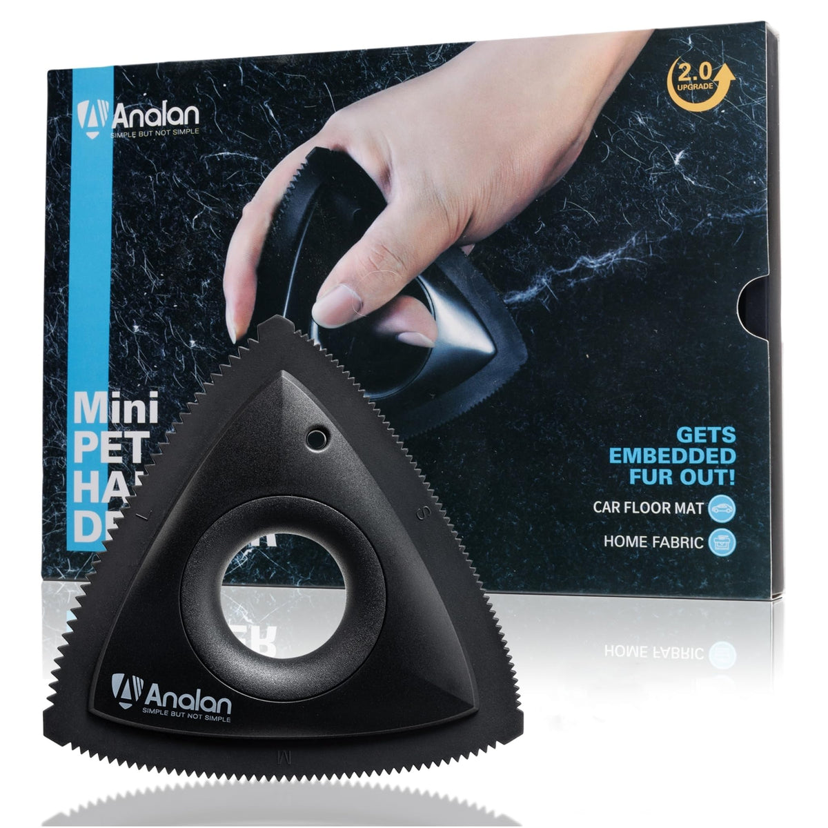 Analan Mini Pet Hair Remover for Car Detailing Dog Hair Tool Brush(Black)