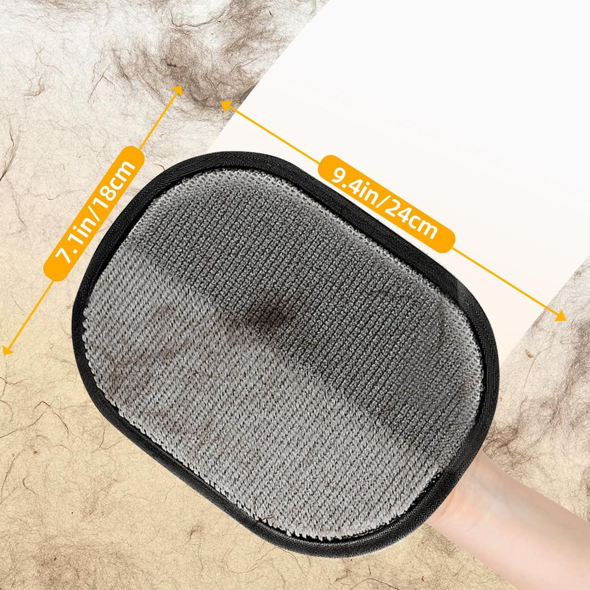 Large Pet Hair Removal Glove 2 Pack – Electrostatic Reusable Pet Hair Remover Glove for Dogs & Cats, Pet Hair Remover Tool Soft for Bed, Sofa, Carpet, Car Seat