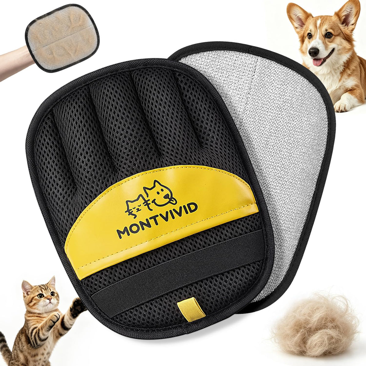 Pet Hair Removal Glove for Dogs & Cats, Electrostatic Pet Hair Remover