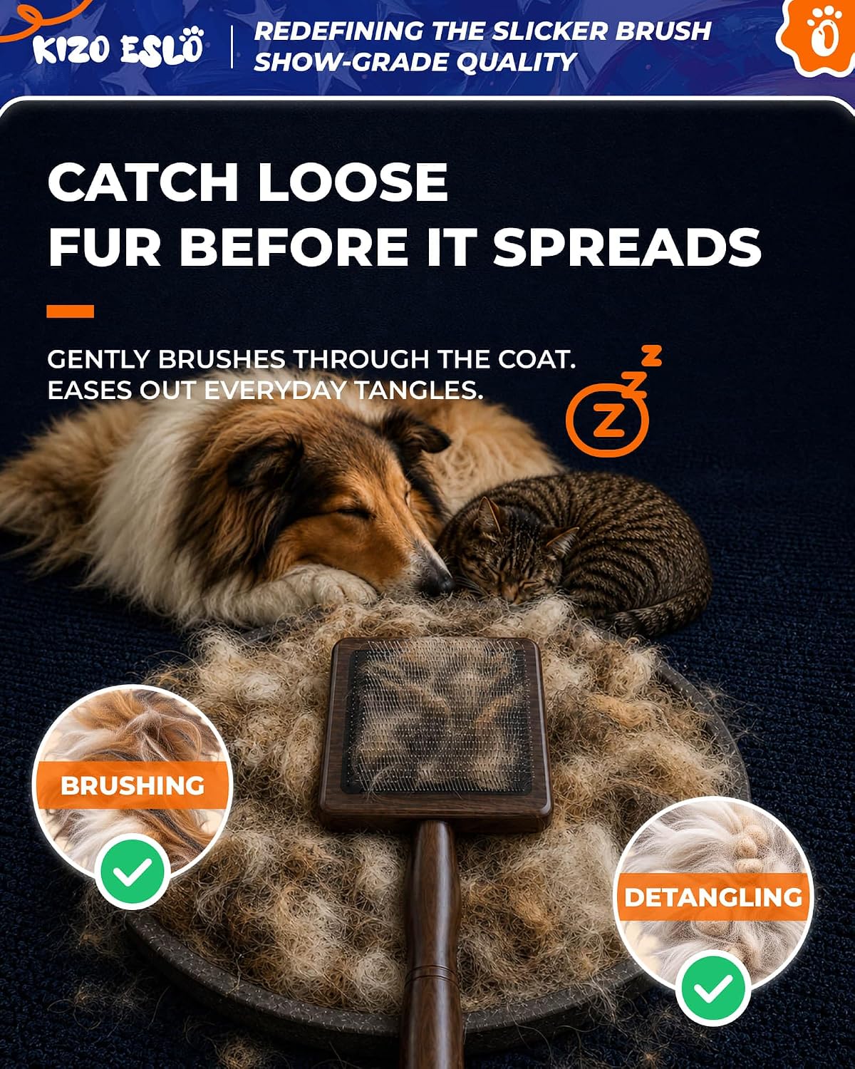 5″x5″ Extra-Large Slicker Brush for Dogs & Cats, Doodle Brush for Long Hair
