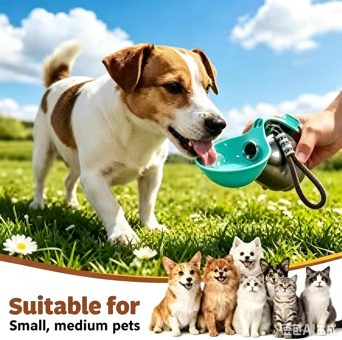 Portable Dog Water Bowl 10oz, Leak Proof No Spill Travel Water Dispenser