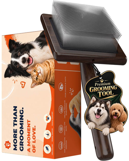 5″x5″ Extra-Large Slicker Brush for Dogs & Cats, Doodle Brush for Long Hair