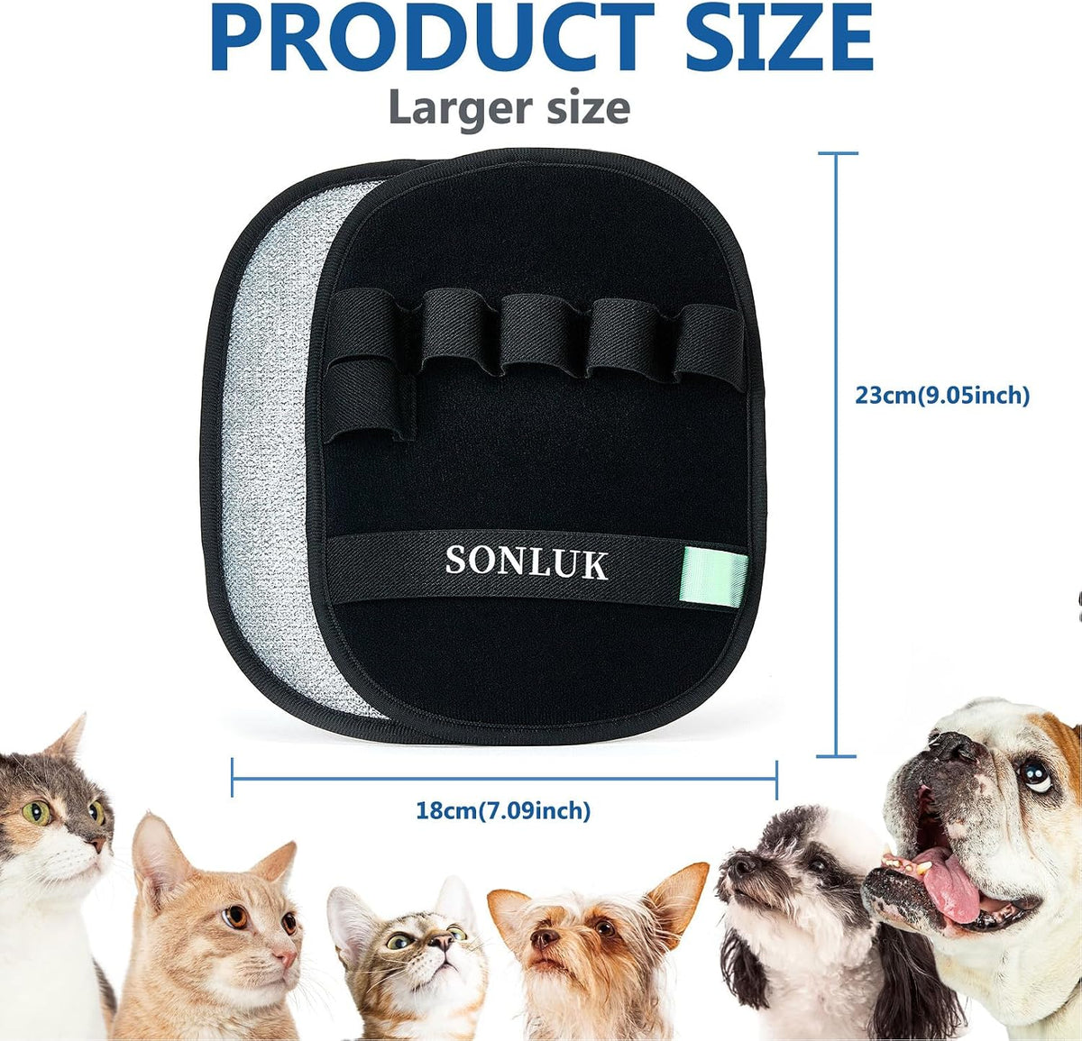 2 Packs 5-Finger Pet Hair Removal Glove,Remover Tool for Dogs Cats