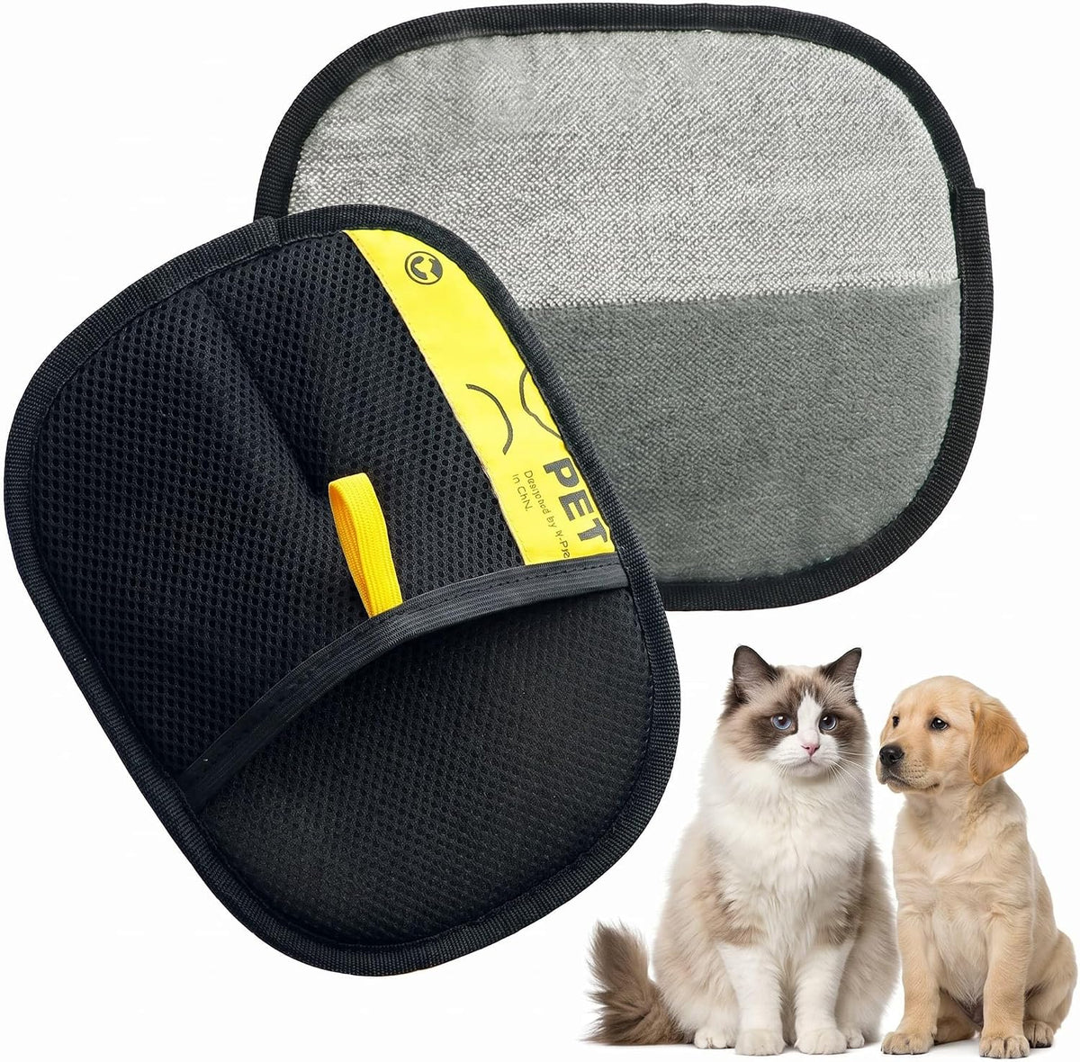Pet Hair Removal Glove for Dogs & Cats, Suitable for Clothing, Bed, Couch, Carpet, Car Seat
