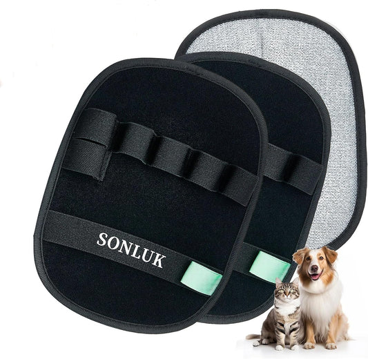 2 Packs 5-Finger Pet Hair Removal Glove,Remover Tool for Dogs Cats