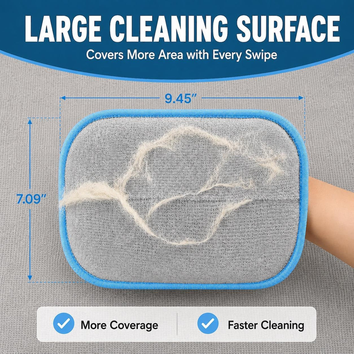 Thickened Pet Hair Removal Glove for Couches, Carpets and Pet Beds